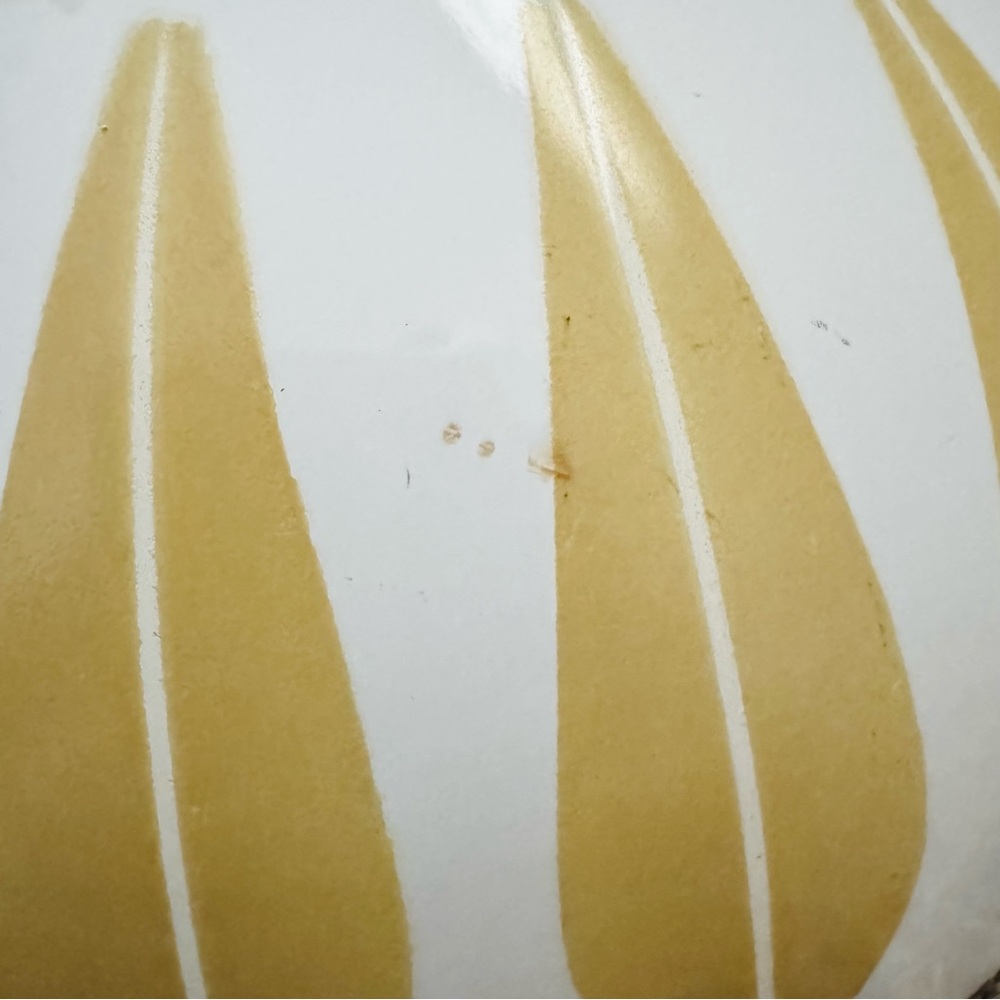 Vintage Cathrineholm Norway Enamelware 8″ Lotus Bowl  - Mustard Yellow & White - Picture 9 of 16